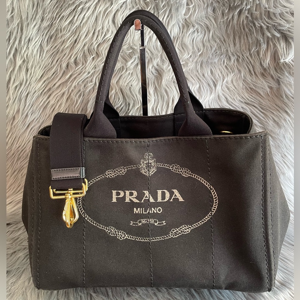 Authentic PRADA Jumbo 2way Canvas Cannapa